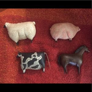Set of 4 Home Decor Livestock